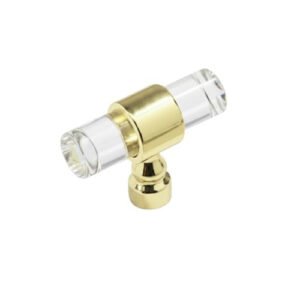 Modern Acrylic Adjustable Cabinet Knobs | Set of 10 | Drawer knobs | Kitchen Cabinet Handles | Dresser Drawer Pulls | 2 inch Length | Brushed Copper